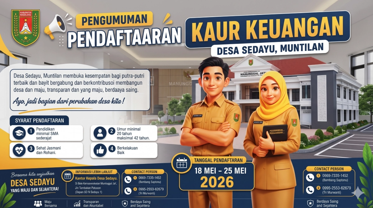 Rekrutmen Kaur Keuangan Desa Sedayu di Dusun Kutan Muntilan 2026